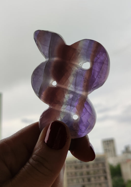 Espectacular colgante serpiente tallada en fluorita