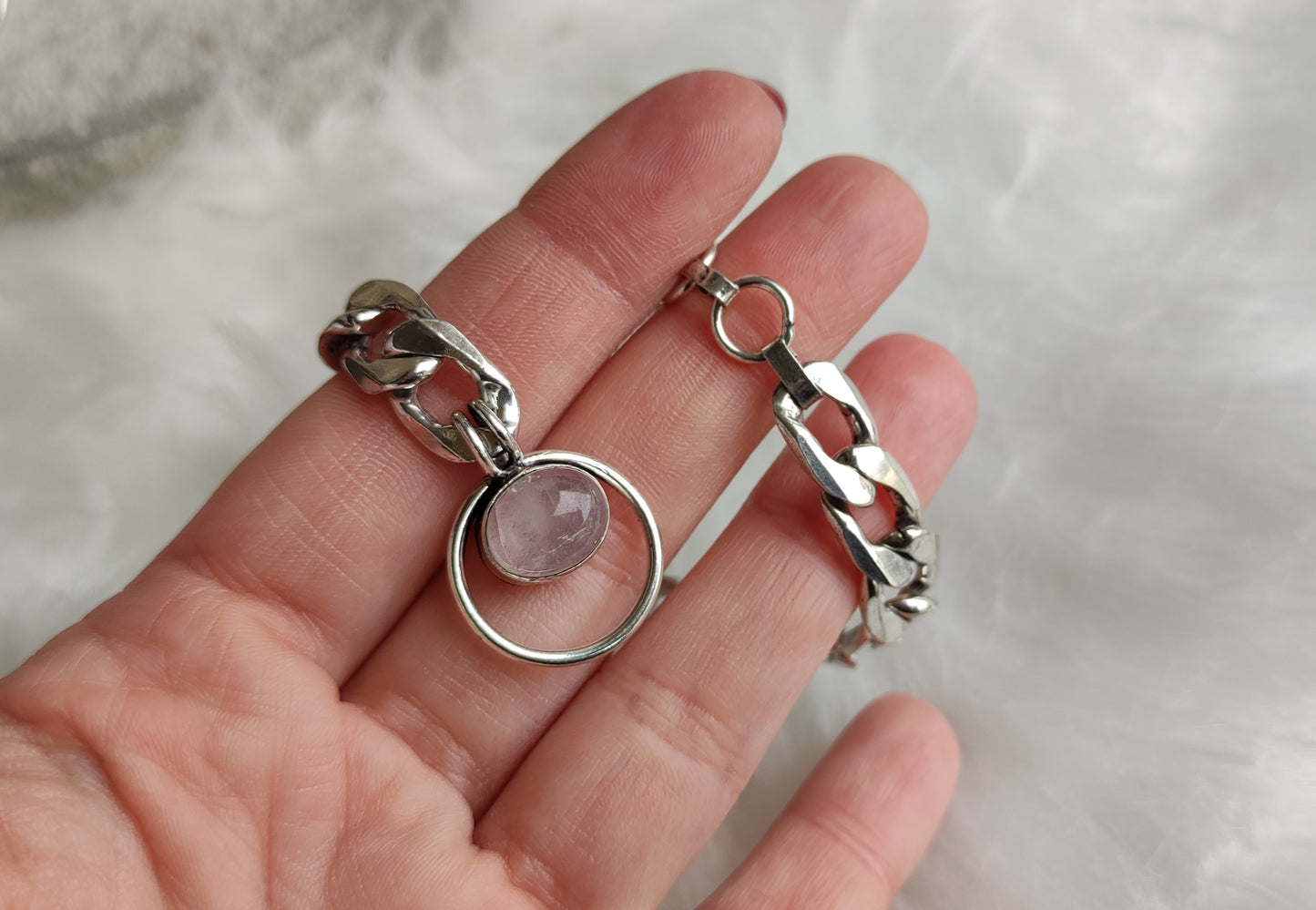 Pulsera baño de plata con varios minerales