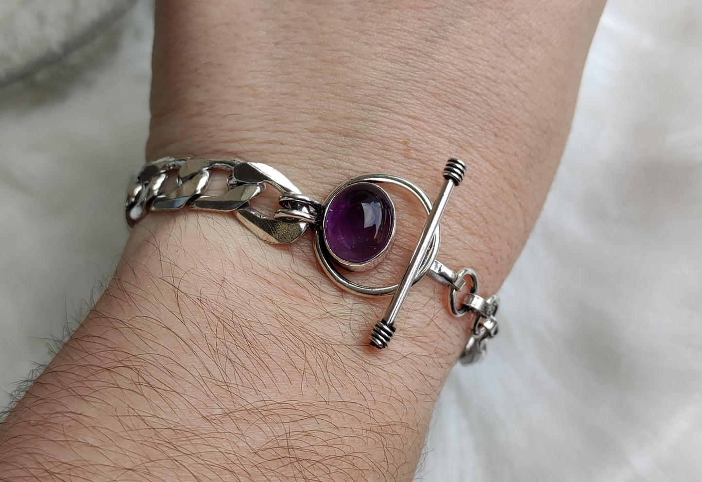 Pulsera baño de plata con varios minerales