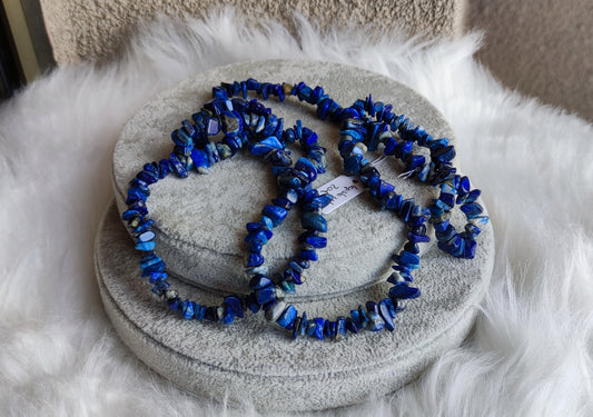 Collar largo de chips lapislazuli