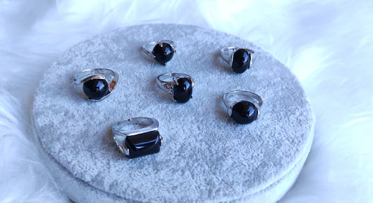 Anillo bisuteria y onix - Diferentes medidas