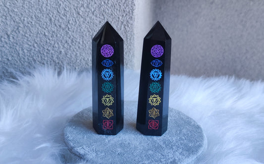Puntas obsdiana 7 chakras