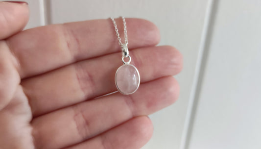 Colgante plata de ley 925 con cuarzo rosa - 2 modelos