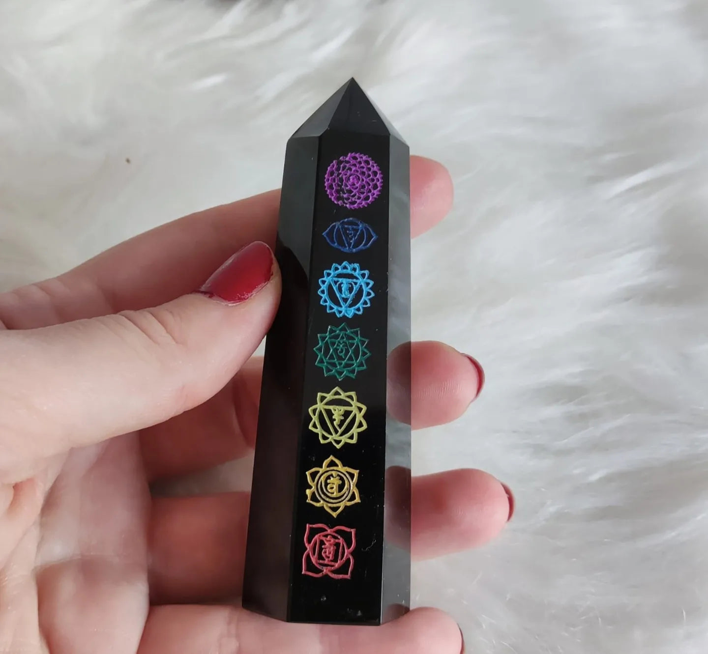 Puntas obsdiana 7 chakras