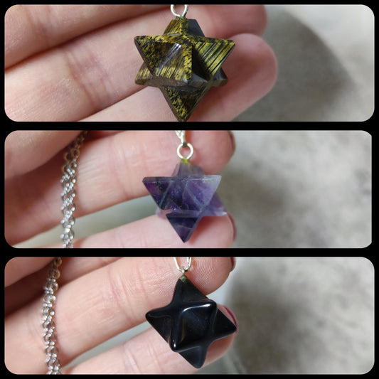 Colgante Merkaba - Diferentes minerales