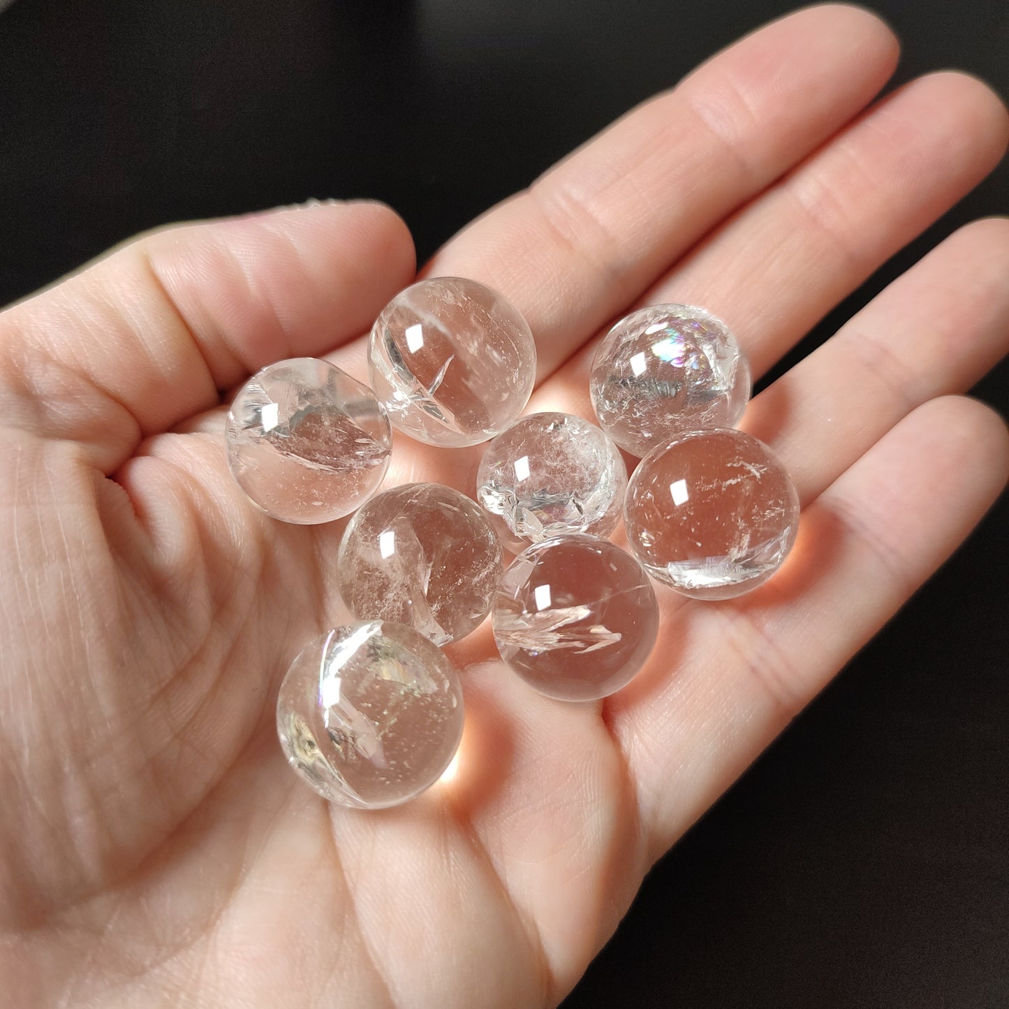 Mini esferas cuarzo cristal con arcoiris