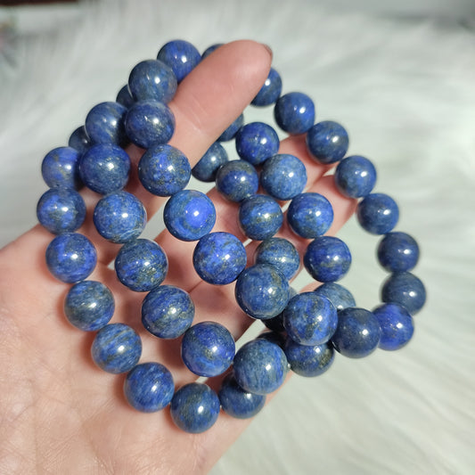 Pulsera elástica esferas de lapislázuli Grande