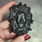 Gorgona - Medusa tallada en Obsidiana plateada