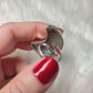 Anillo baño de plata con Labradorita - Ajustable 17