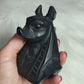 Busto Anubis tallado en Obsidiana negra