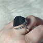 Anillo baño de plata con turmalina negra N°2