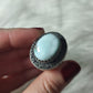 Anillo baño de plata con larimar