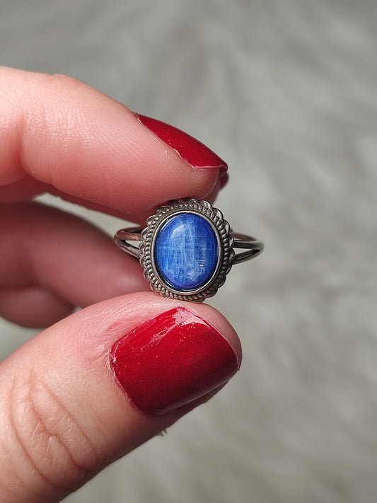 Anillo plata de ley 925 con cianita azul - Mod 1