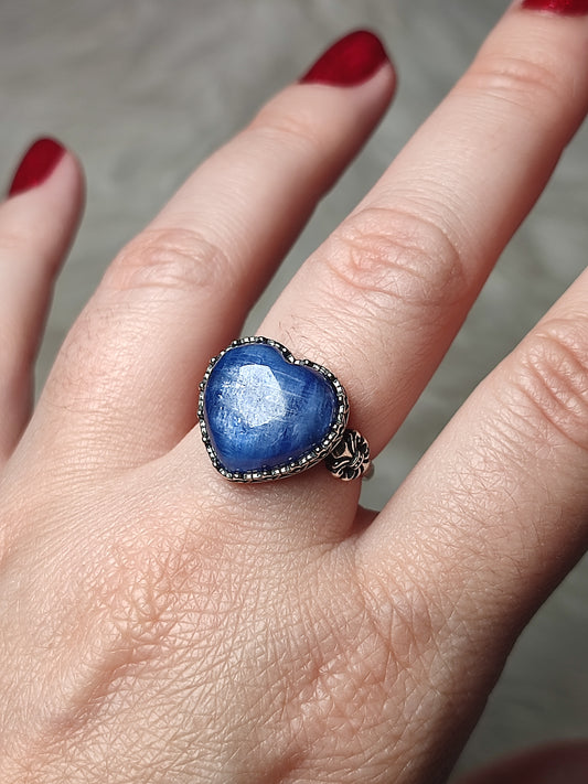 Anillo plata de ley 925 con cianita azul - Mod 1