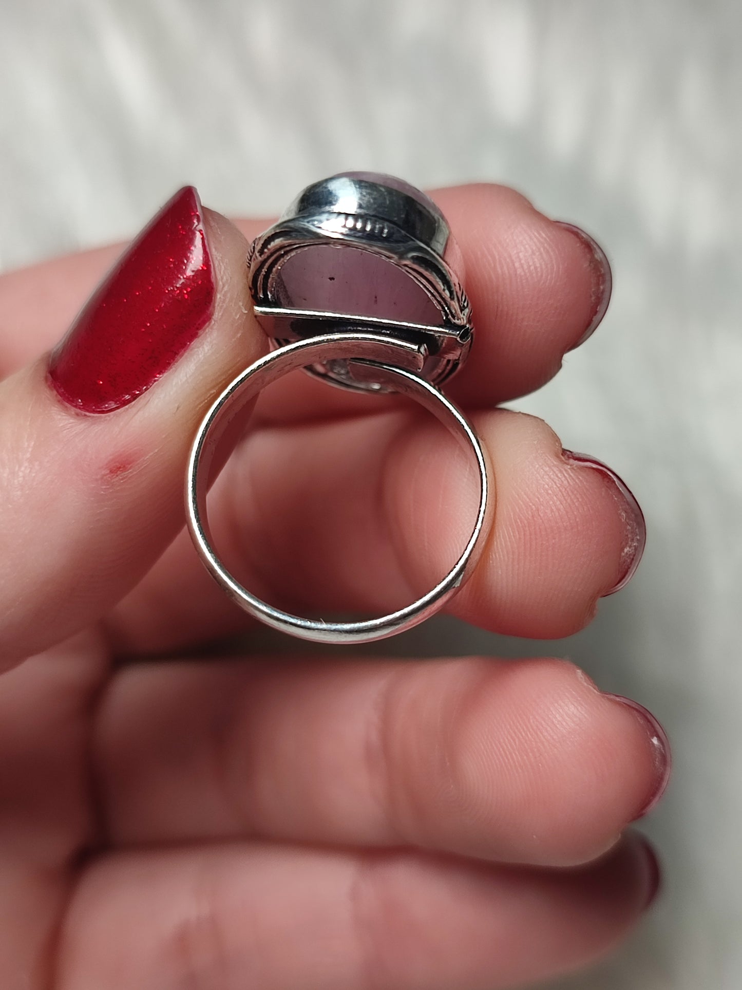 Anillo baño de plata con kuncita - Ajustable 21