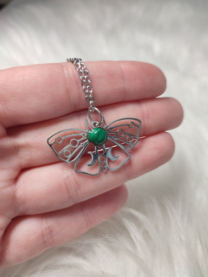 Collar acero y minerales