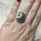 Anillo luna baño de plata con labradorita - Ajustable 165