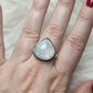 Anillo baño de plata con piedra luna - Ajustable 192