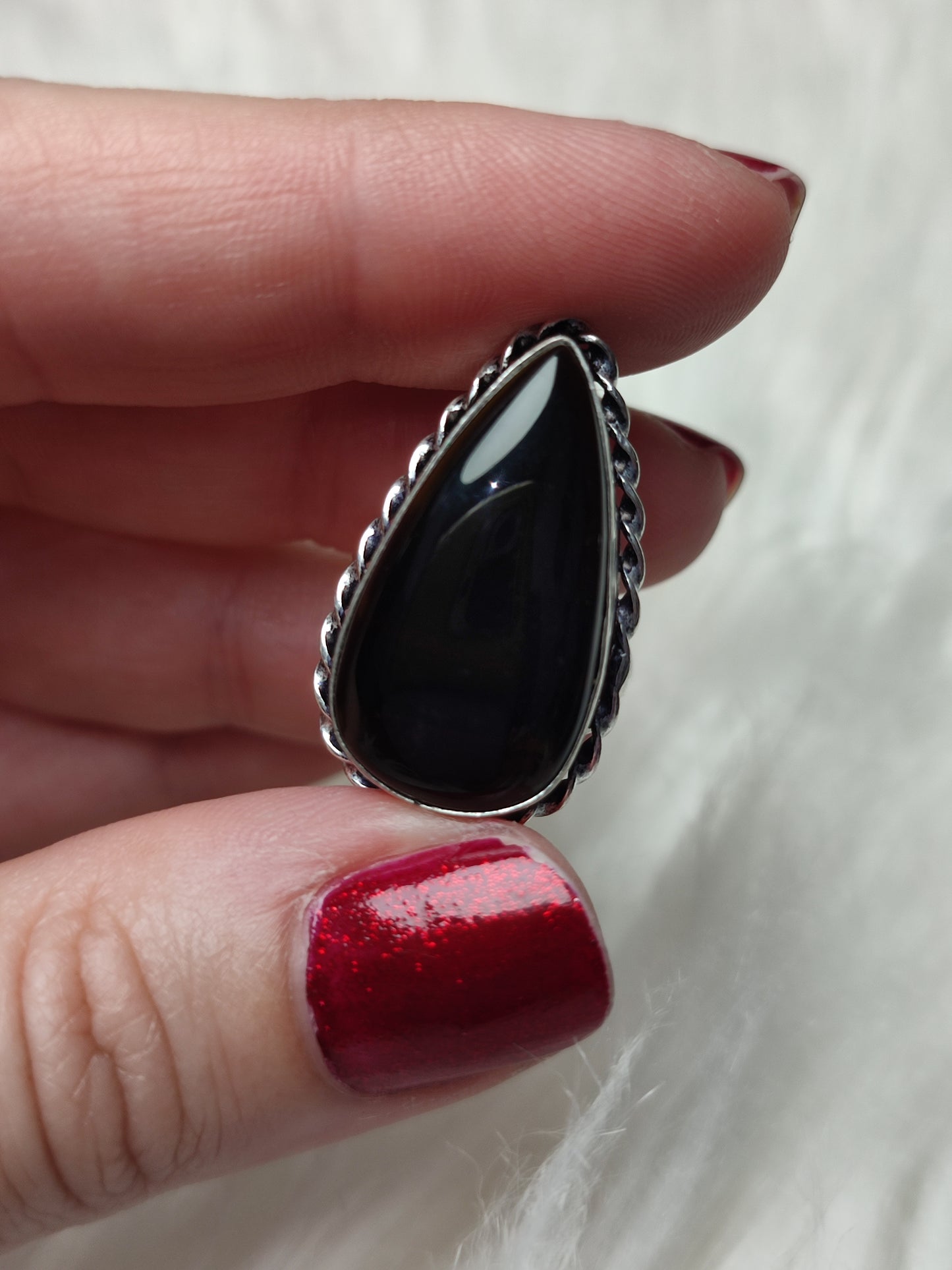 Anillo baño de plata con obsidiana dorada  - Ajustable 176