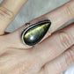 Anillo baño de plata con obsidiana dorada  - Ajustable 178