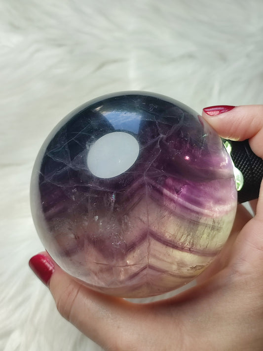 Esfera flúorita multicolor 1005 gramos -  ver vídeo