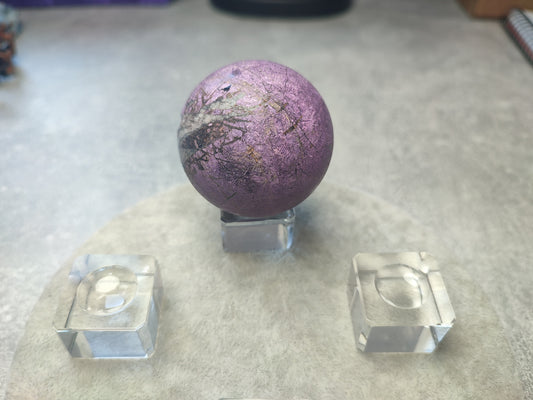 Peana cristal para esferas pequeñas o medianas