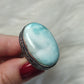 Anillo baño de plata con larimar