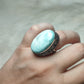 Anillo baño de plata con larimar