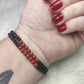 Pulsera elástica bolas 4 mm - Obsidiana y jaspe rojo