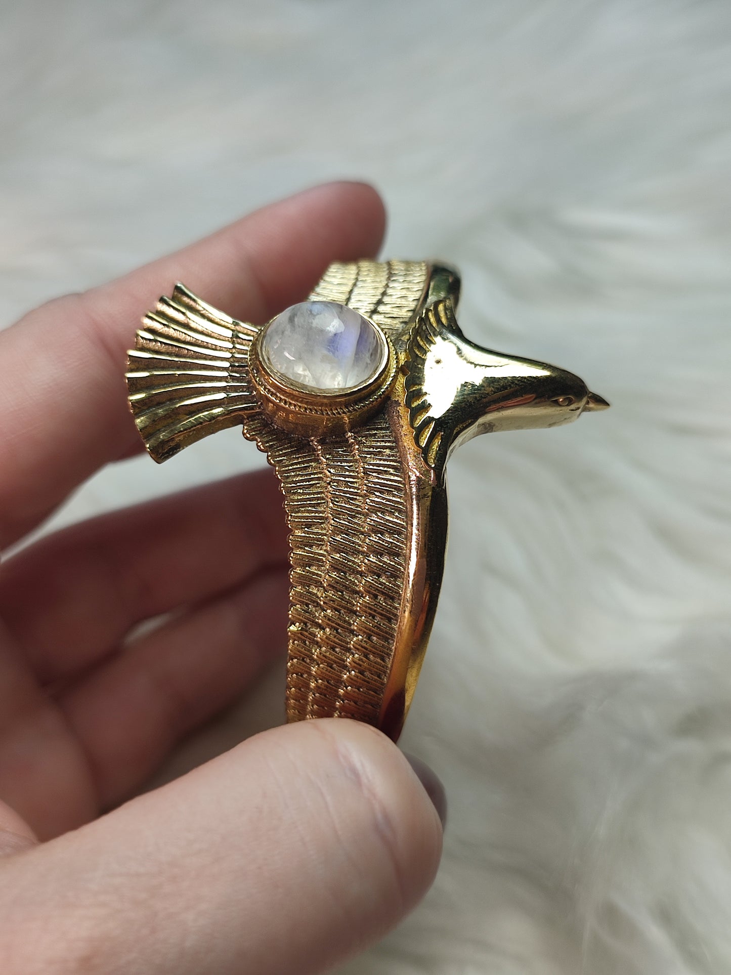 Brazalete ajustable águila con piedra luna - N° 1