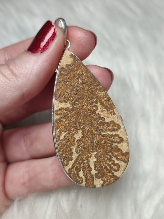 Colgante baño de plata ágata alemana - ágata dendrita 152