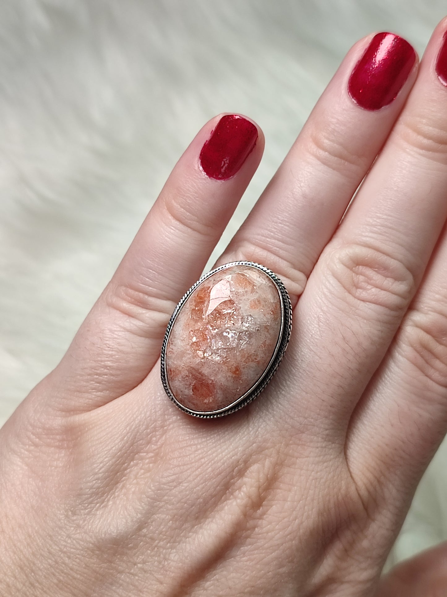 Anillo baño de plata con piedra sol