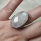 Anillo baño de plata con piedra luna - LO2