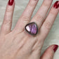 Anillo baño de plata con labradorita morada - Ajustable 4