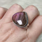 Anillo baño de plata con labradorita morada - Ajustable 4