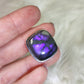 Anillo baño de plata con labradorita morada - Ajustable 7