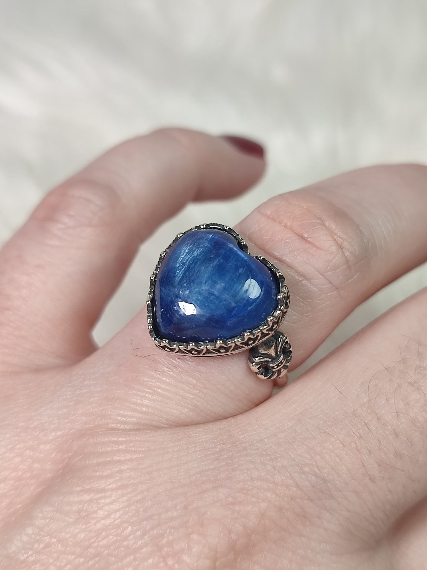 Anillo plata de ley 925 con cianita azul - Mod 2