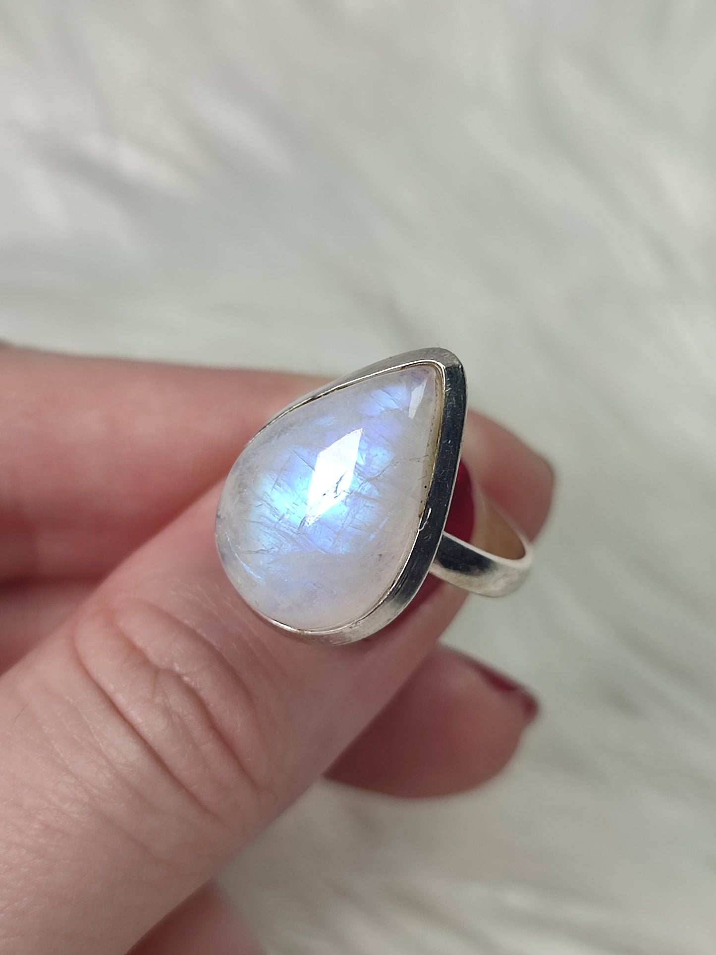 Anillo plata de ley 925 con piedra luna - n° 33