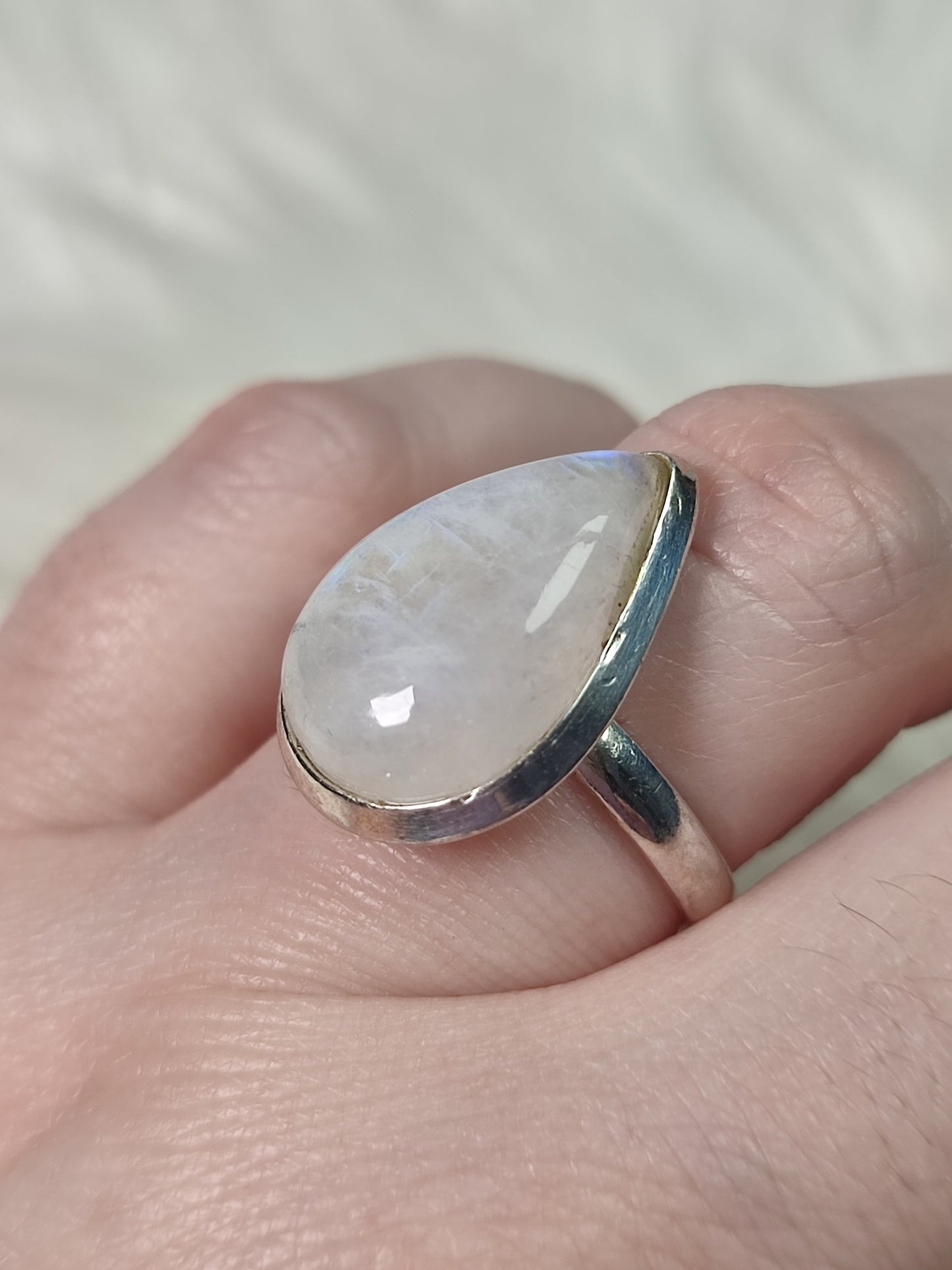 Anillo plata de ley 925 con piedra luna - n° 33