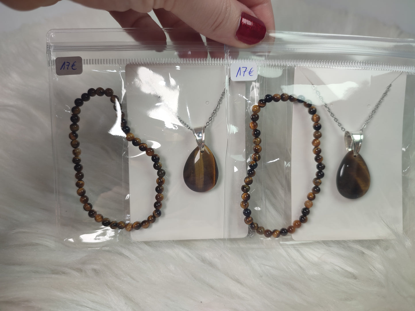 Conjunto ojo de tigre en plata 925