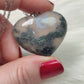 Colgante corazon en acero con ágata musgo n° 260