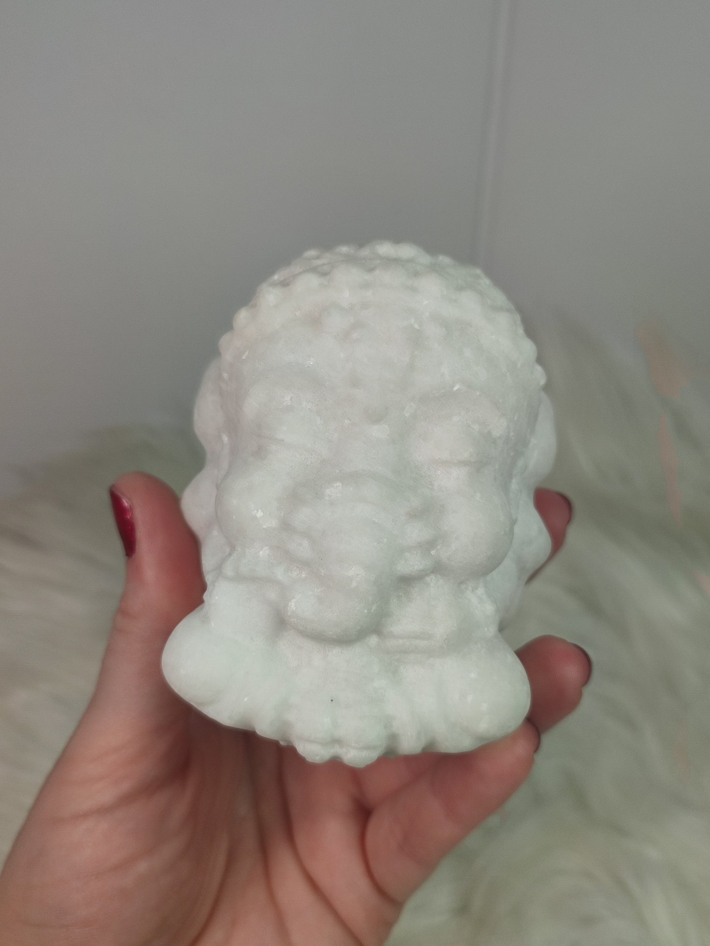 Ganesha tallada en jade blanco 747 gramos