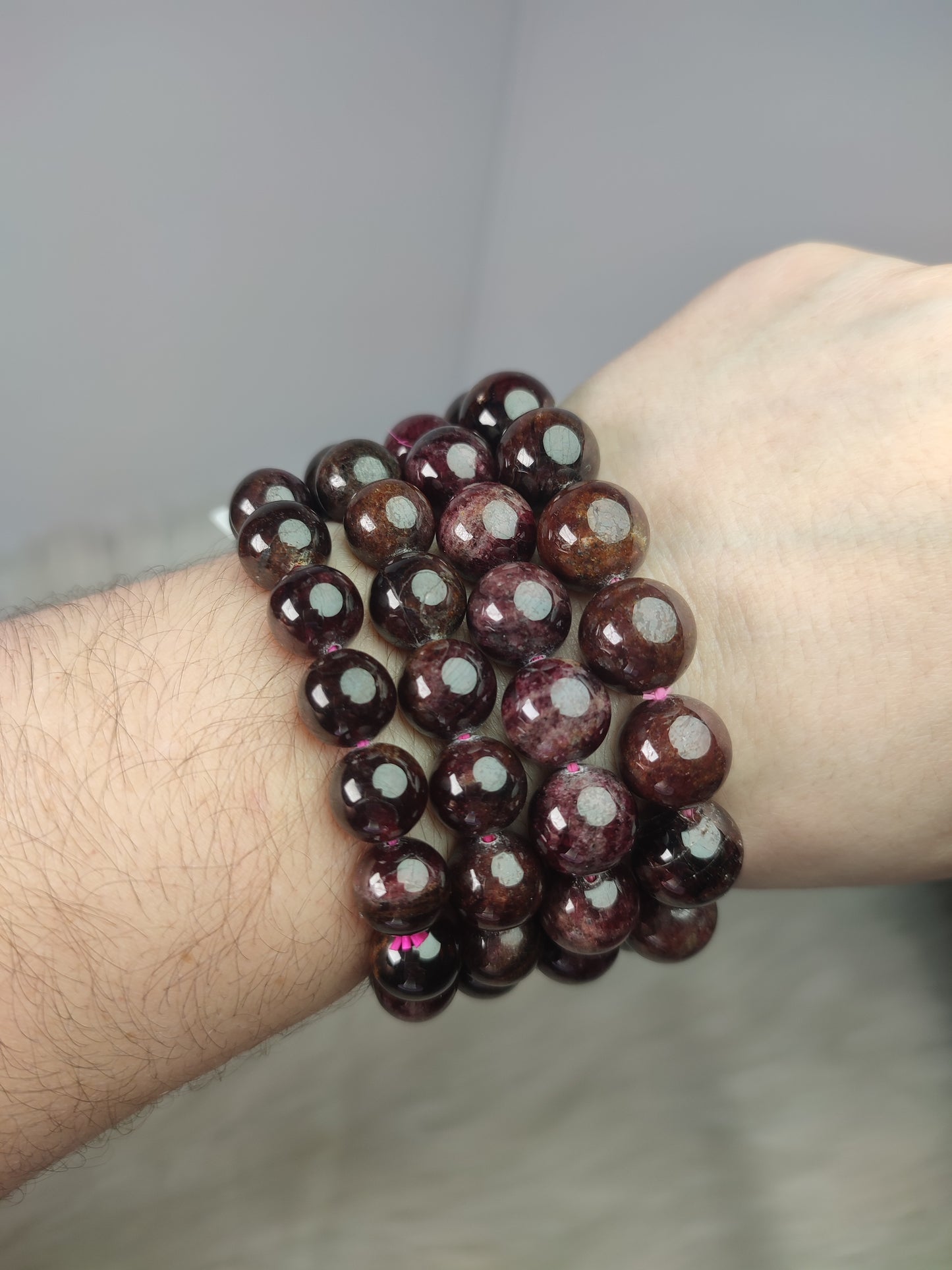 Pulsera granate elástica esferas - varias medidas