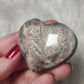 Corazón piedra luna negra latticce - Alta calidad