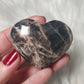 Corazón piedra luna negra latticce - Alta calidad
