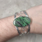Brazalete baño de plata  con Zoisita rubi