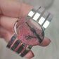 Brazalete baño de plata  con rodonita