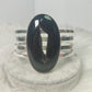 Maxi brazalete baño de plata  con ágata negra