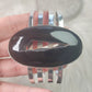 Maxi brazalete baño de plata  con ágata negra