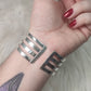 Maxi brazalete baño de plata  con ágata negra